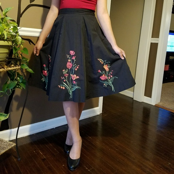 embroidered circle skirt
